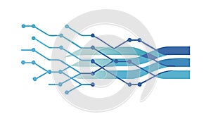 Abstract undulating lines, symbolizing dynamic flow and data visualization, vector design Generative AI
