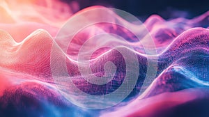 Digital data sound wave mesh visualization