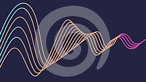 Abstract undulating wave pattern, dynamic data visualization or sound frequency, vector design Generative AI