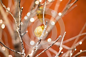 Abstract unfocused background with Christmas decorations. photo