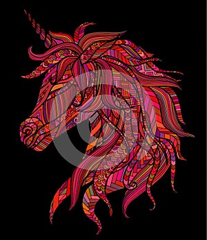 Abstract Unicorn in the Zen Style