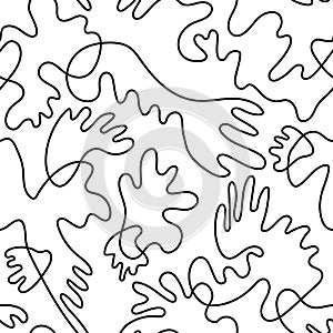 Abstract unusual seamless pattern with wave hand drawn shapes