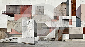 Abstract Urban Collage: Textures, Patterns, and Geometric Shapes photo
