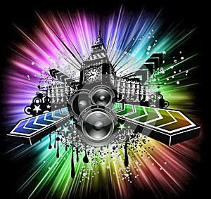 Abstract Urban light Disco Flyers