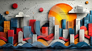 Abstract urban mural AI Generated