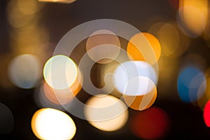 Abstract urban night light defocused background