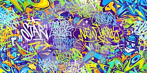 Abstract Urban Style Hiphop Graffiti Street Art Vector Illustration Background Template