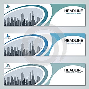 Abstract urbanistic banners templates