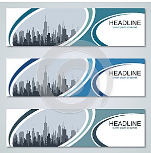 Abstract urbanistic banners templates