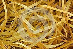 abstract of used discarded packaging straps