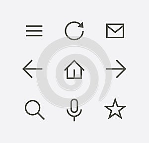 Abstract User Interface Web Design Icon Set.