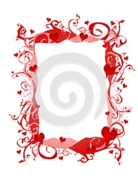 Abstract Valentine Hearts Frame or Border