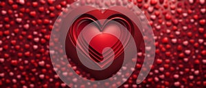 Abstract Valentine& x27;s Day background with red hearts. Festive love concept banner