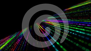 Abstract vanishing texture. The concept of data movement by binary code. Halftone with noise effect and dots. Matrix background on