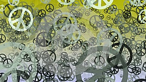 Abstract variables Peace symbols on yellow
