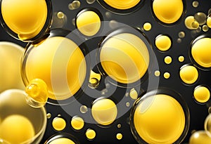 Abstract various yellow bubbles oil or serum