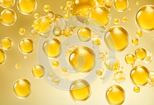 Abstract various yellow bubbles oil or serum