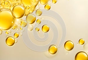 Abstract various yellow bubbles oil or serum