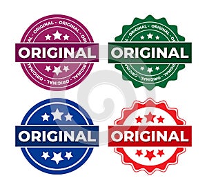 Abstract Vector 100 Percent Original Tag Colorful Icon Design Template