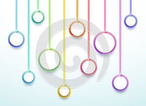 Abstract Vector 3d Colorful 10 Step Circles Infographic