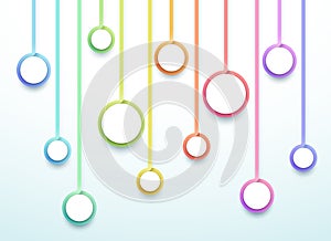 Abstract Vector 3d Colorful 12 Step Circles Infographic