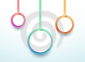 Abstract Vector 3d Colorful 3 Step Circles Infographic