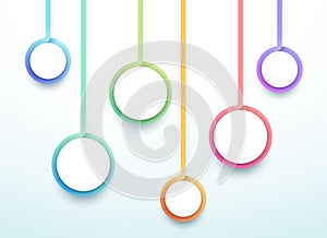 Abstract Vector 3d Colorful 6 Step Circles Infographic