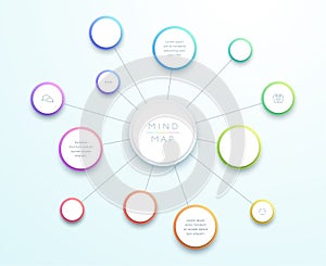 Abstract Vector 3d Large Mind Map Infographic