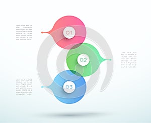 Abstract Vector 3d Stacked 3 Step Circle Infographic