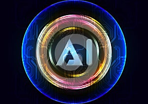 Abstract Vector artificial Intelligence, neural network,big data, digital Hud futuristic and deep learning, Abstract technology