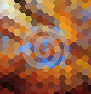 Abstract vector backdrop design with colorful hexagonal honey combs.
