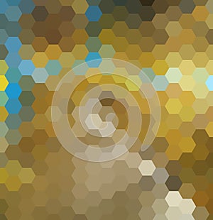 Abstract vector backdrop design with colorful hexagonal honey combs.