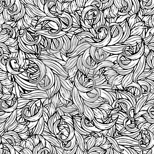 Abstract vector background, black and white seamless pattern