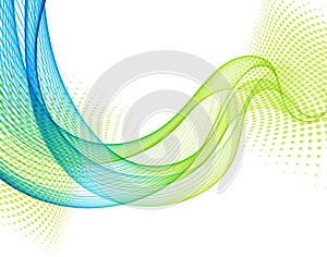 Abstract vector background with blue and green smooth color wave