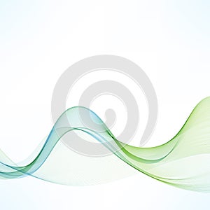 Abstract vector background, blue and green transparent waved lines for brochure, website, flyer design. Blue green smoke wave.