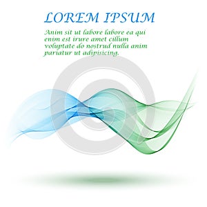 Abstract vector background, blue and green waved lines for brochure, website, flyer design.