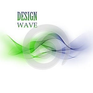 Abstract vector background, blue and green waved lines for brochure, website, flyer design.