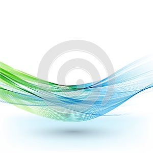 Abstract vector background, blue and green waved lines for brochure, website, flyer design.