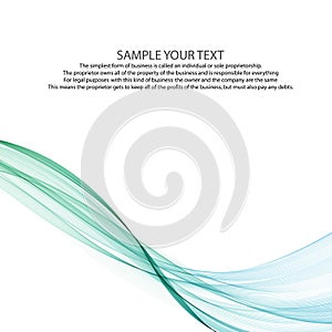 Abstract vector background, blue and green waved lines for brochure, website, flyer design. Transparent wave. eps 10