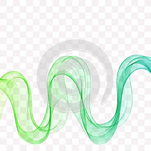 Abstract vector background, blue and green waved lines for brochure, website, flyer design. Transparent wave. eps 10