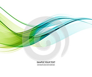 Abstract vector background, blue green wavy