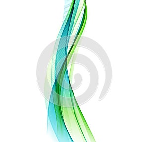 Abstract vector background, blue green wavy