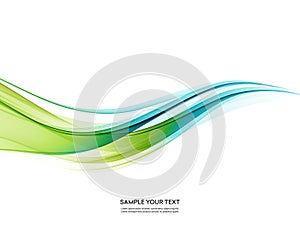 Abstract vector background, blue green wavy