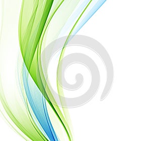 Abstract vector background, blue green wavy