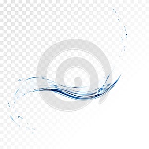 Abstract vector background, blue transparent water wave for brochure, website, flyer design. realistic aqua spray with