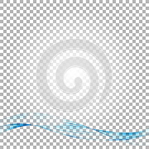 Abstract vector background, blue transparent waved lines for brochure, website, flyer design. Blue smoke wave.