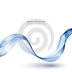 Abstract vector background, blue transparent waved lines for brochure, website, flyer design. smoke wave.
