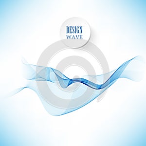 Abstract vector background, blue transparent waved lines for brochure, website, flyer design. smoke wave.