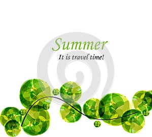 Abstract vector background with branch and bright green elements for design.