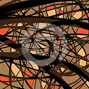 abstract vector background brown line art